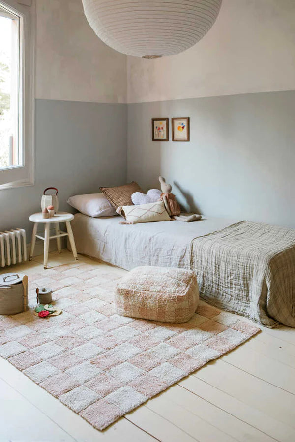 Pouf vichy rose