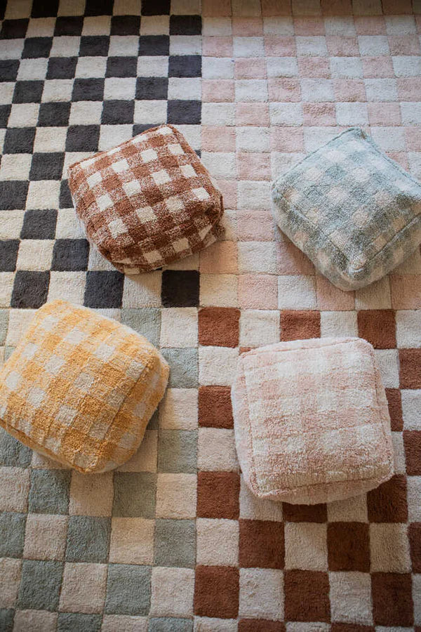 Pouf vichy rose