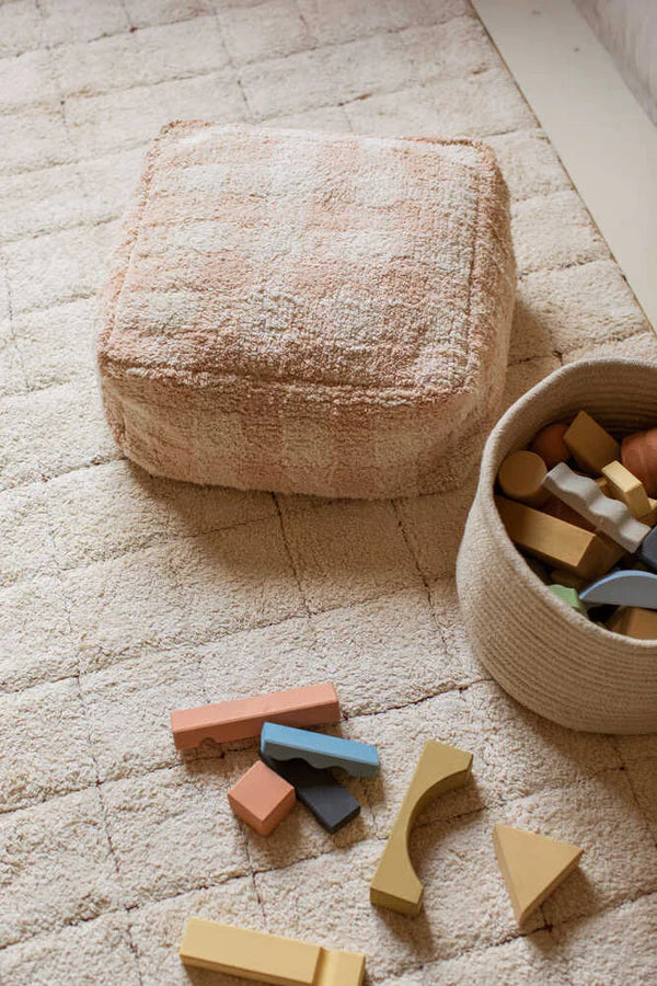 Pouf vichy rose