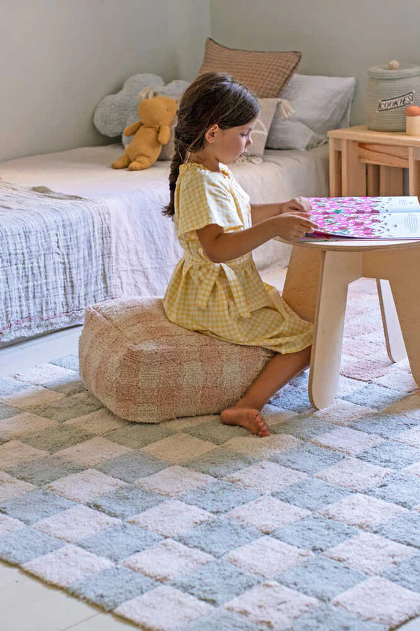 Pouf vichy rose