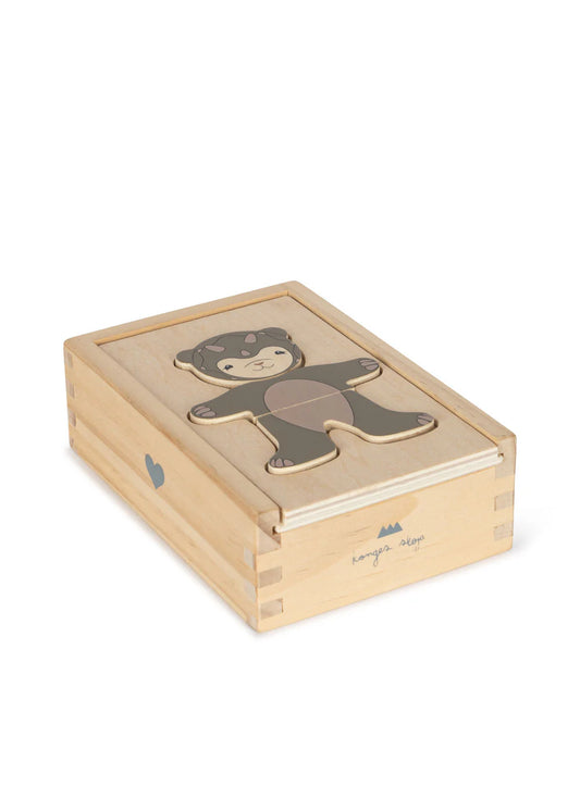 Puzzle habillage d’ourson en bois