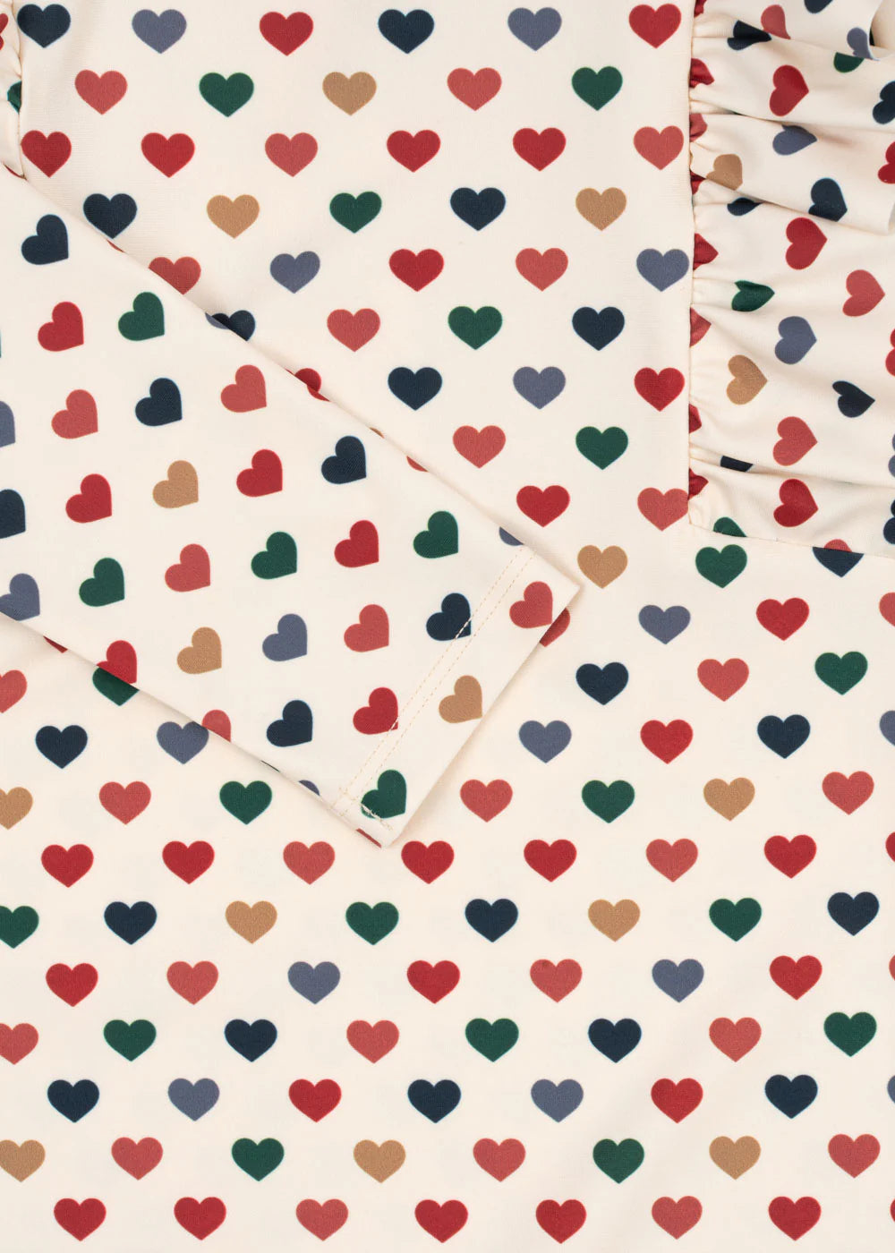 Combinaison de bain manches longues à volants Manuca coeurs ❤️🤎💙