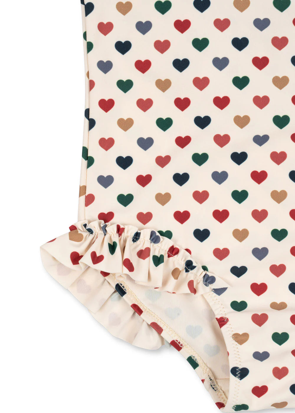 Maillot de bain manches longues à volants Manuca coeurs colorés ❤️🤎💙