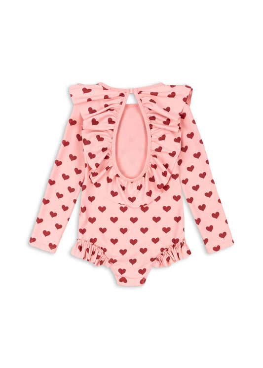 Maillot de bain manches longues Manuca amour pink