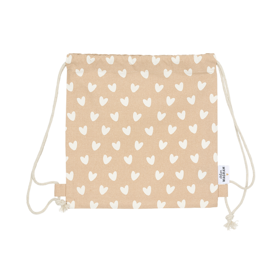 Sac à cordons Coeurs nougat