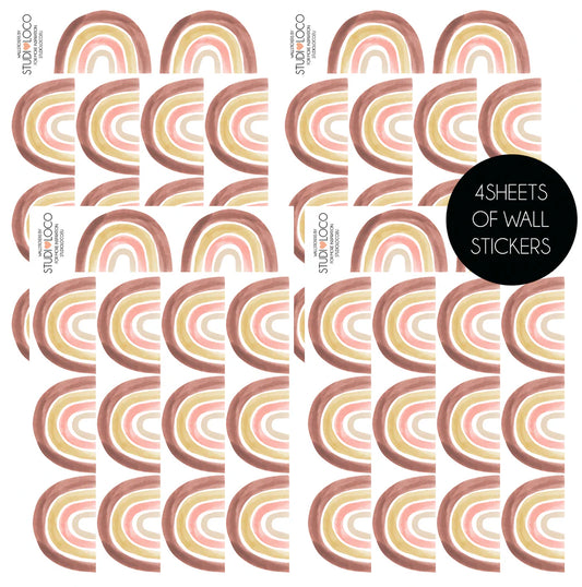 4 feuilles de Sticker Arc en ciel
