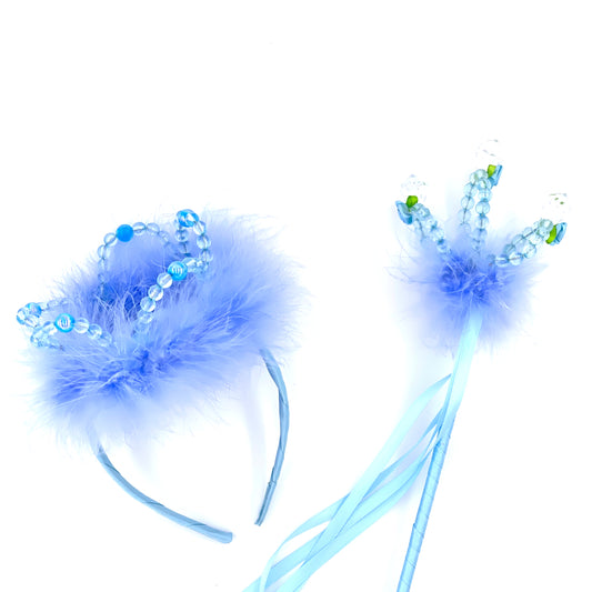 Serre Tête Perles Bleu