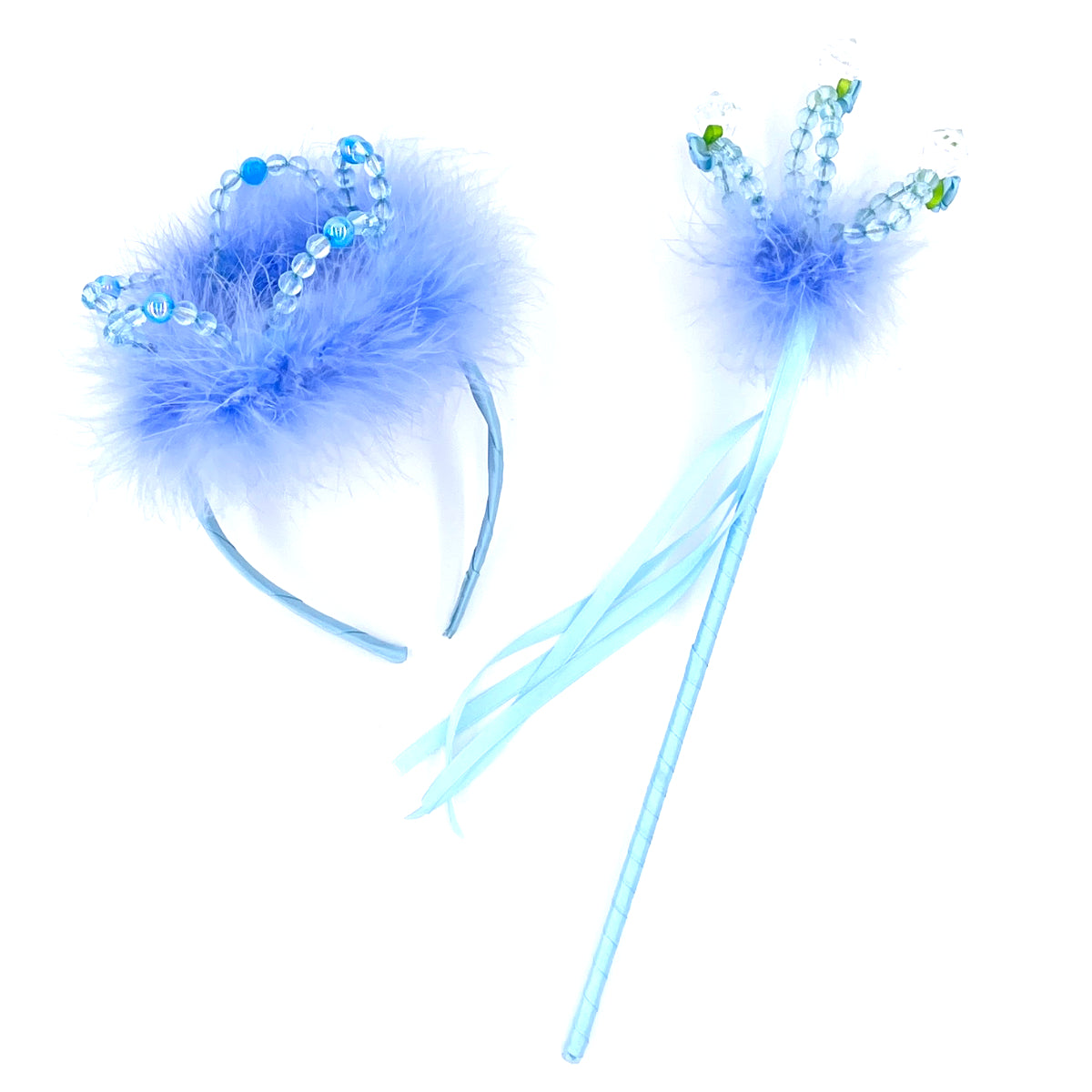 Serre Tête Perles Bleu