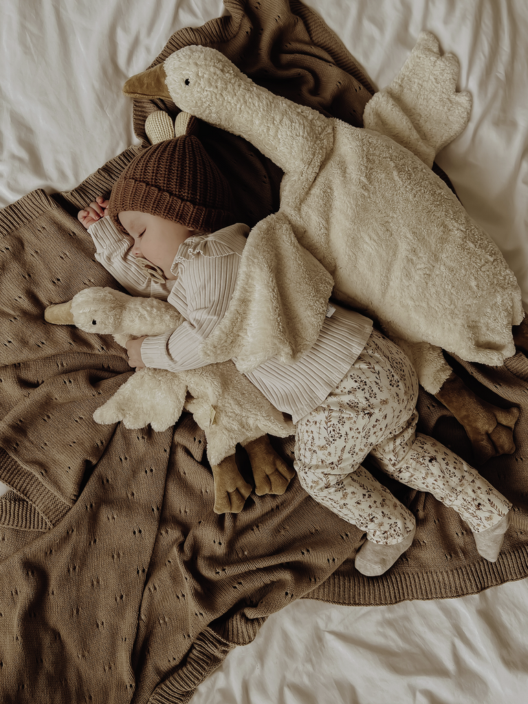 Peluche bouillotte Oie blanche taille L
