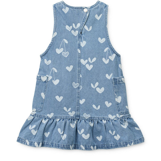 ROBE EN JEAN À IMPRIMÉ ET À VOLANTS ANGELICA