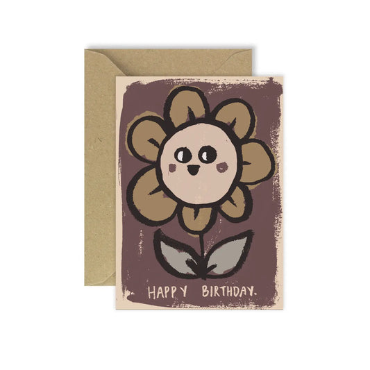 Carte fleur Happy Birthday