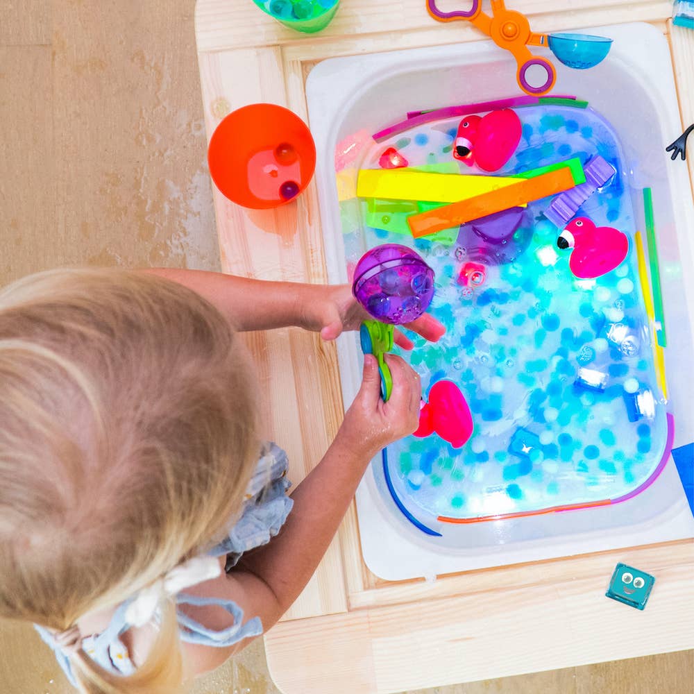 Cubes lumineux pour le bain bleu