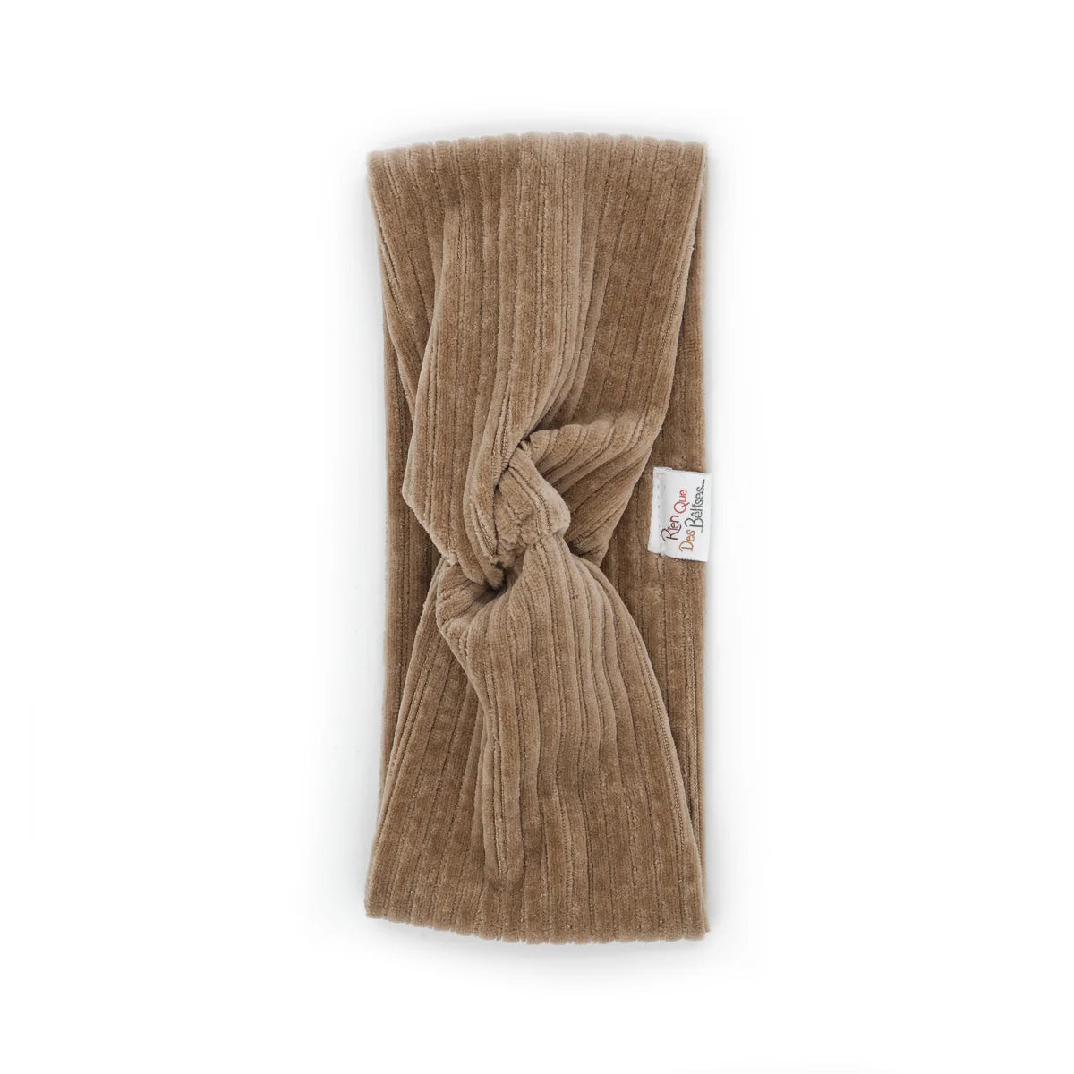 Bandeau velours taupe enfant