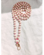 Bandoulière de téléphone boules de bois