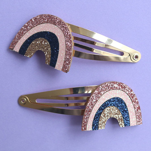 Barrettes cheveux - arc-en-ciel et koala