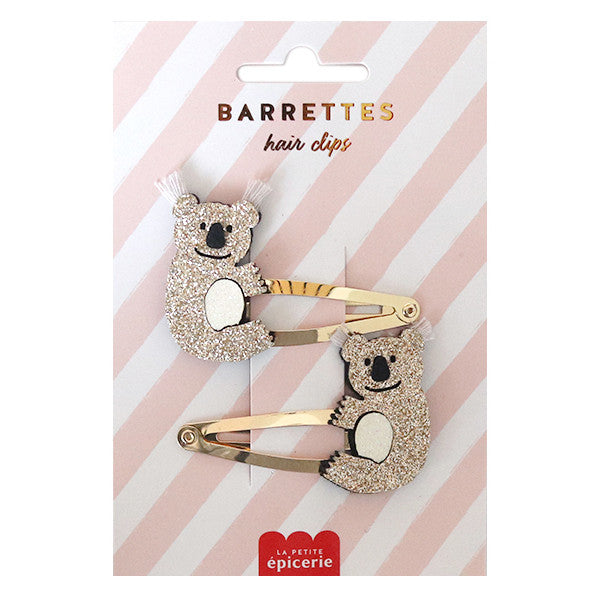 Barrettes cheveux - arc-en-ciel et koala