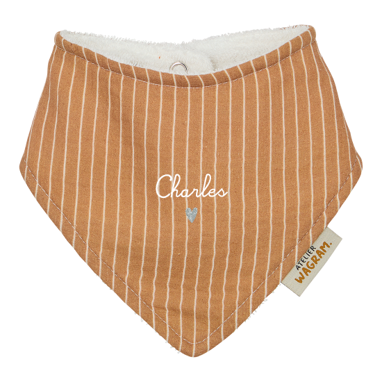 Bavoir bandana gaze rayures fines