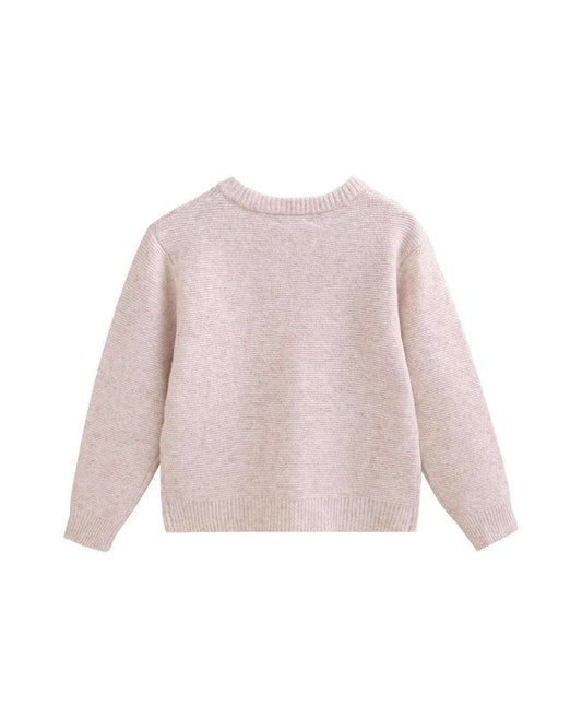 Veste en maille beige avec boutons en bois