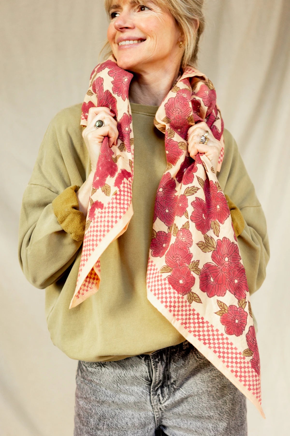Big Foulard Latika "Bloom" Macadamia