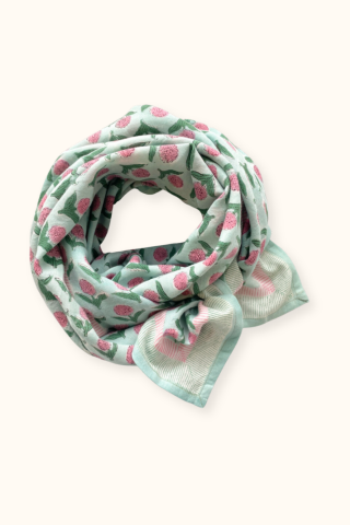 Grand Foulard Latika "Lotus" - Mint