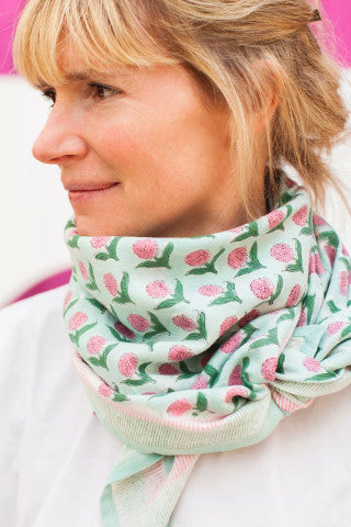 Grand Foulard Latika "Lotus" - Mint