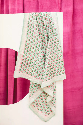 Grand Foulard Latika "Lotus" - Mint