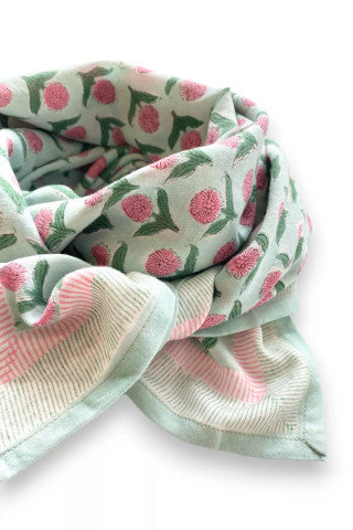Grand Foulard Latika "Lotus" - Mint
