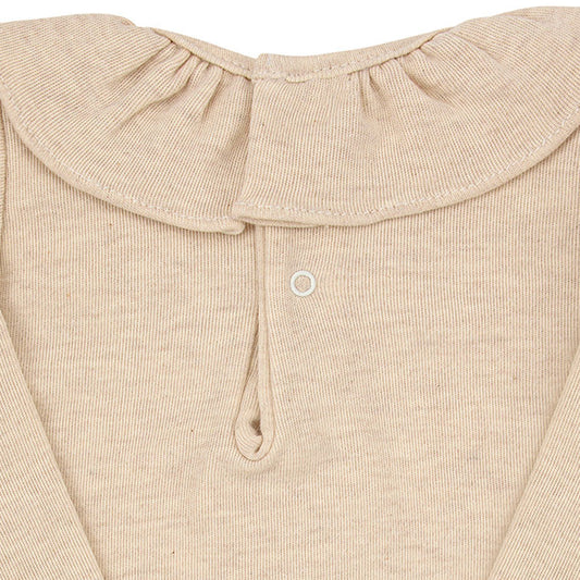 Body à grand col volanté nougat