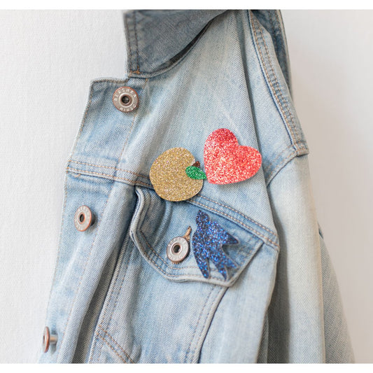 Broche coeur pailleté