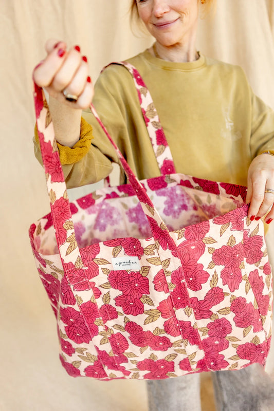 Cabas Sambi "Bloom" Macadamia coton lisse