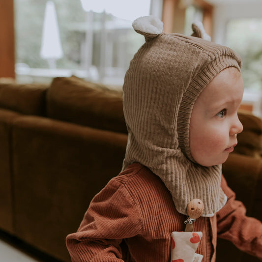 Cagoule velours taupe