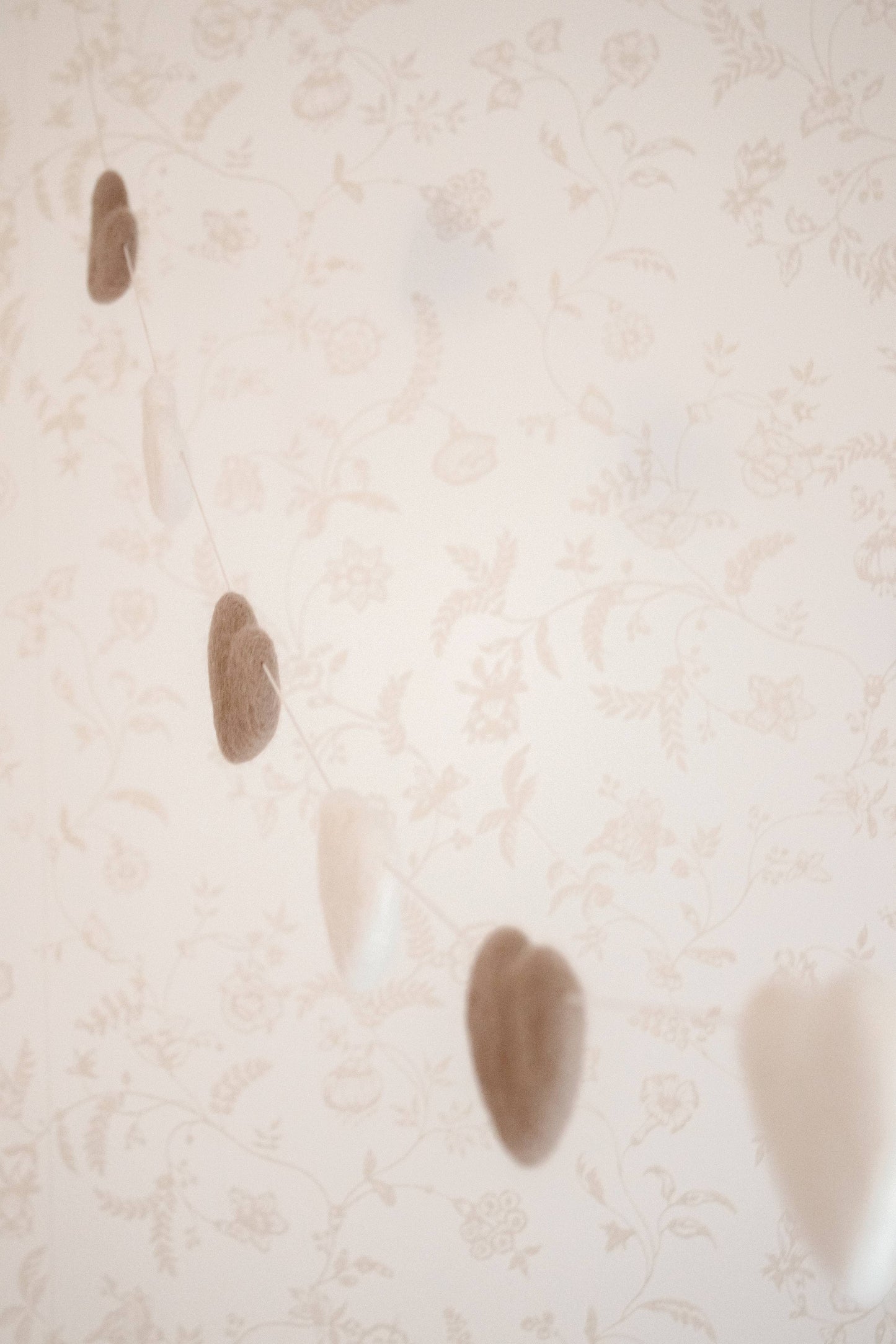 Guirlande Coeurs en laine feutrée