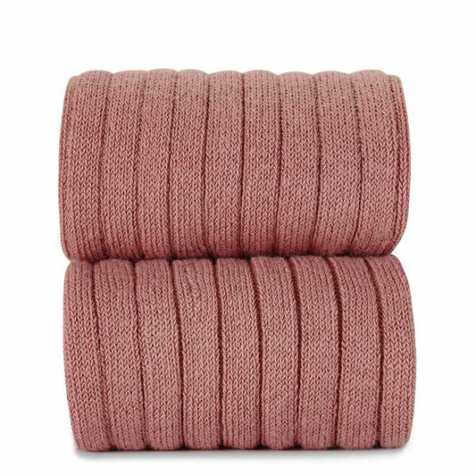 Chaussettes courtes côtelées Condor coton terracota 126