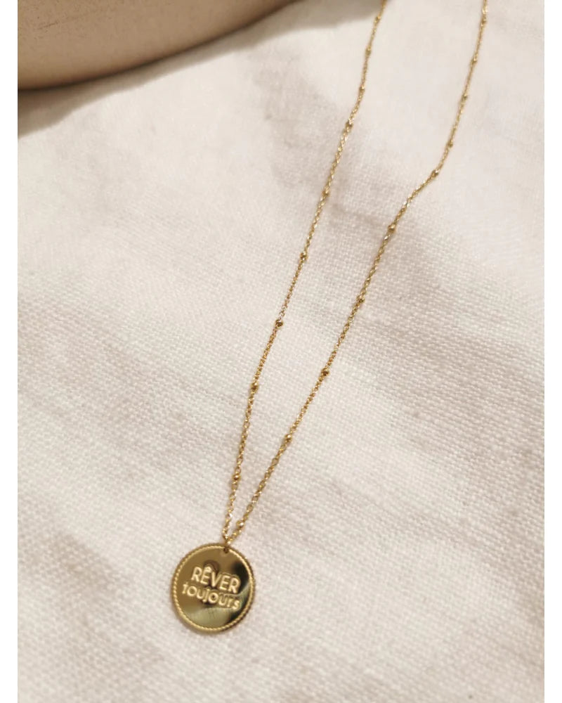 Le collier Rêver toujours♡ or jaune