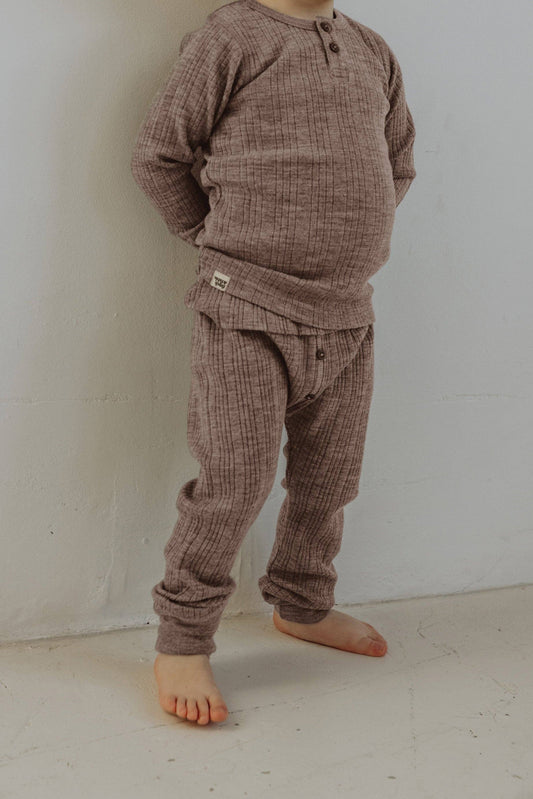 Legging côtelé en laine - Sable