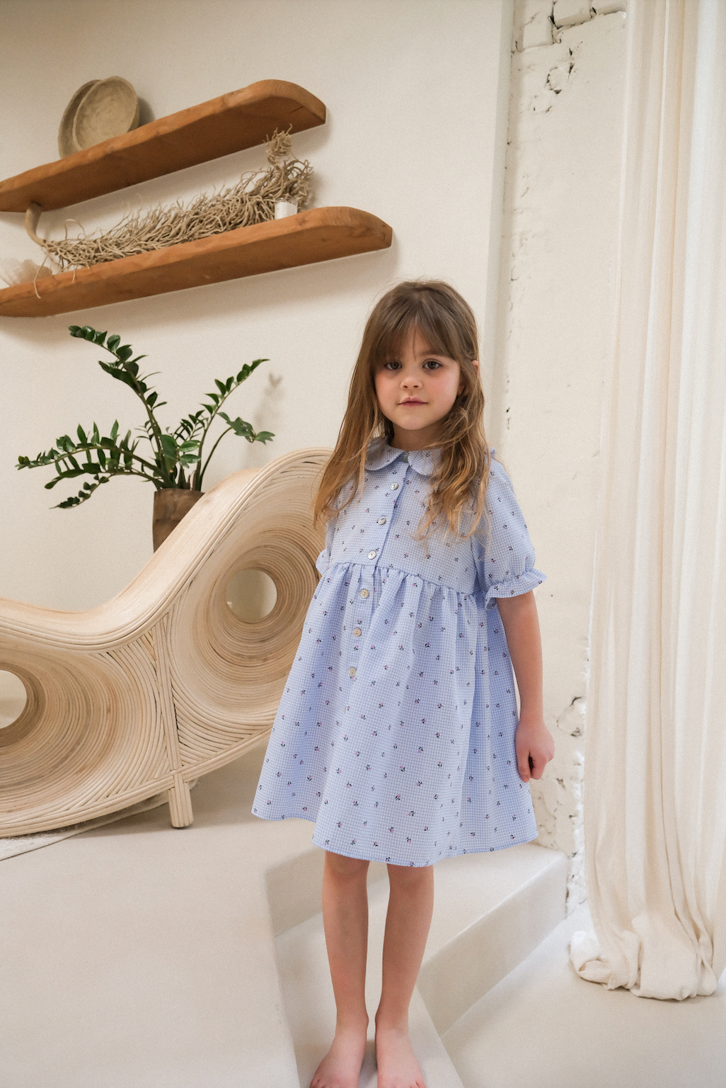 Robe Jeannette Vichy fleurs