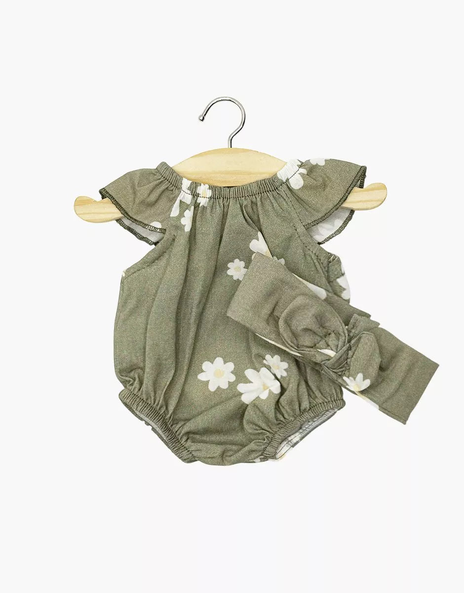 Gordi : Barboteuse Clara et son headband en coton Marguerites