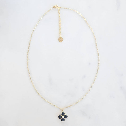 Collier Trèfle Précieux noir