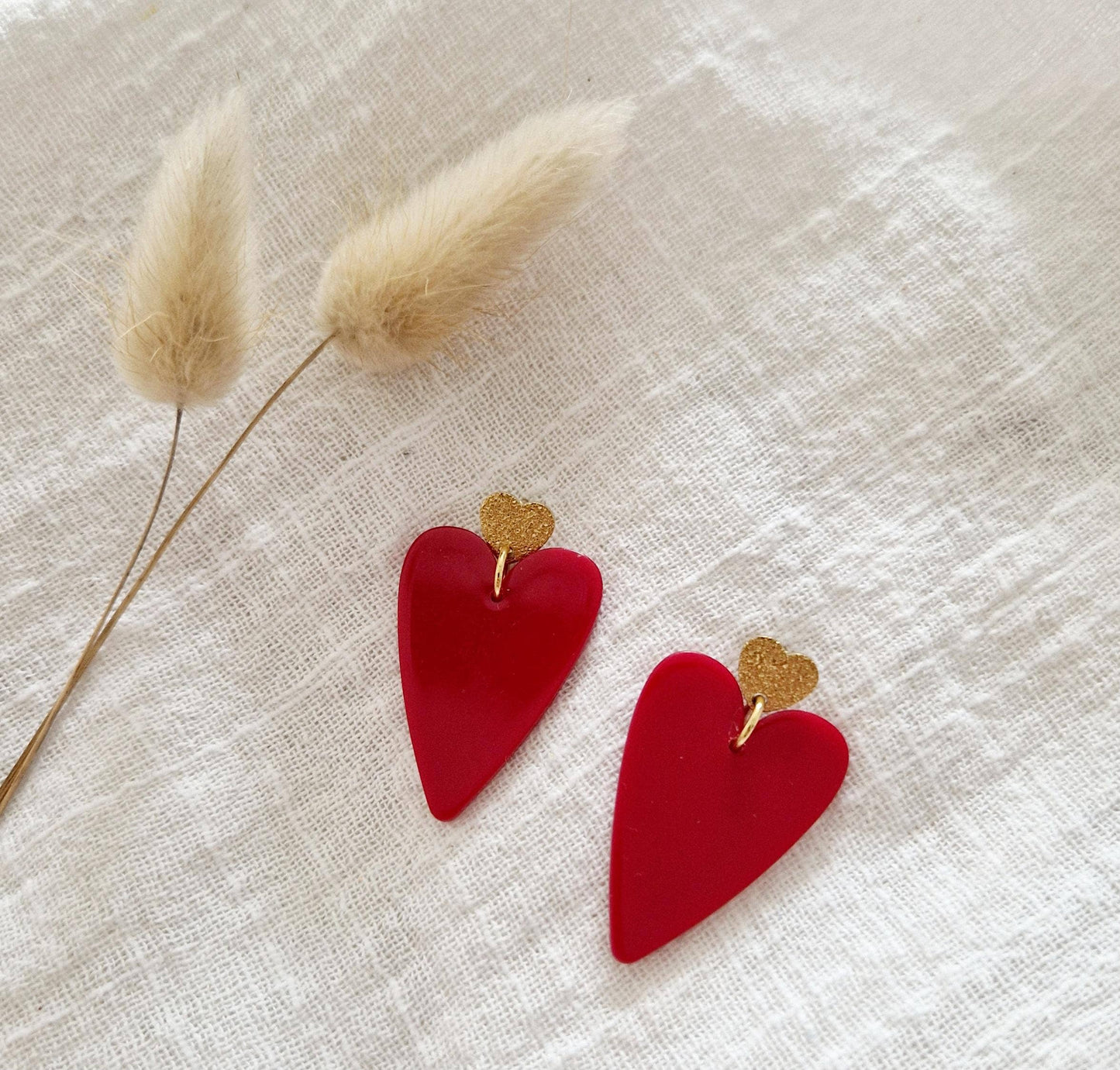 Boucles d'oreilles Mini heart rouge