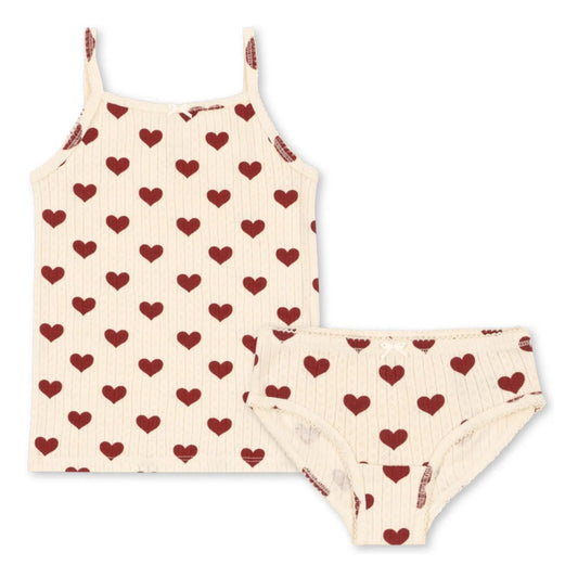 Ensemble Brassière et Culotte Coeurs Rouge