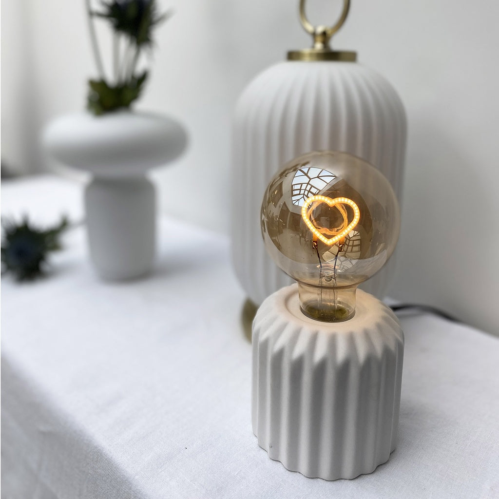 Lampe décorative mini blanche cœur LED
