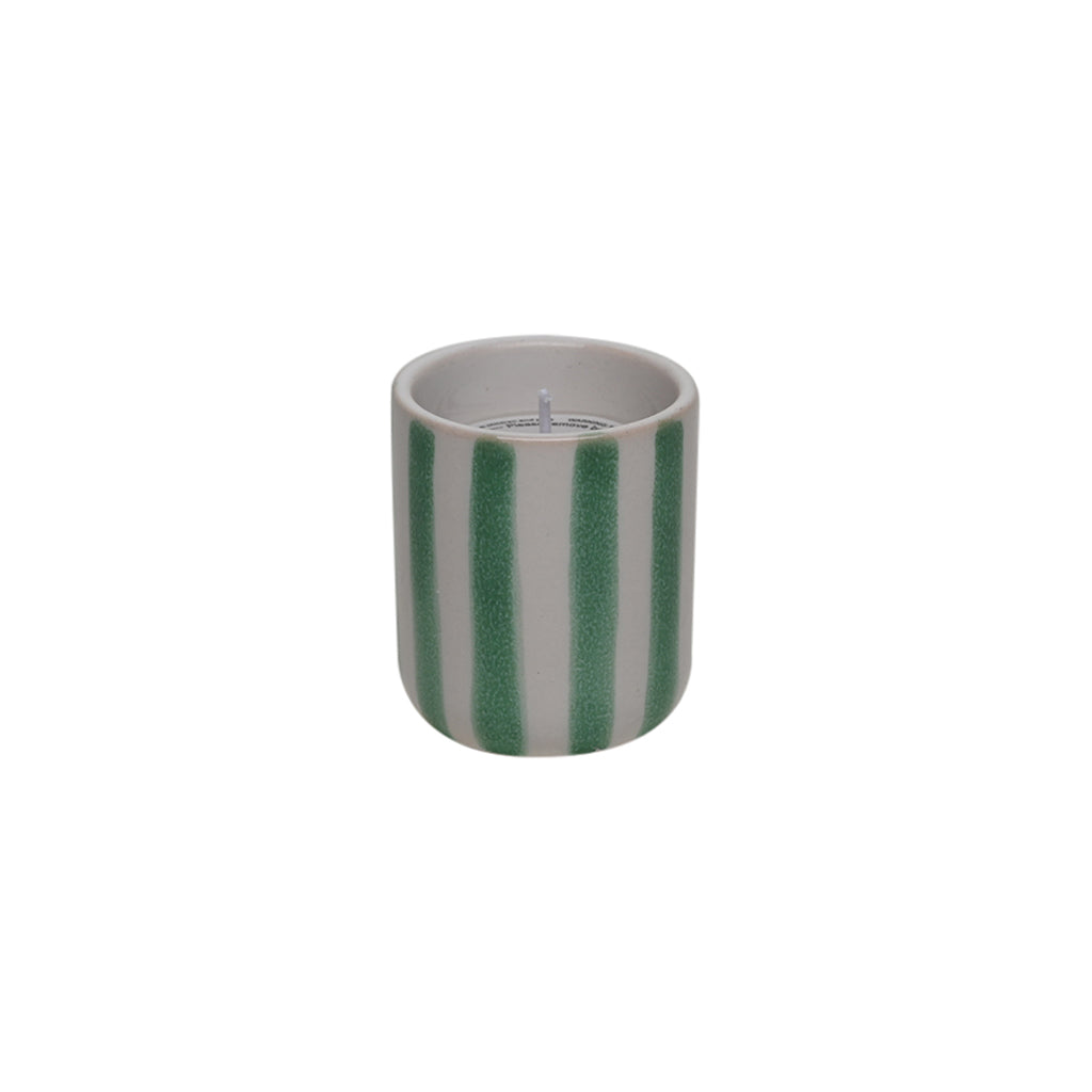 Petite bougie rayure vert