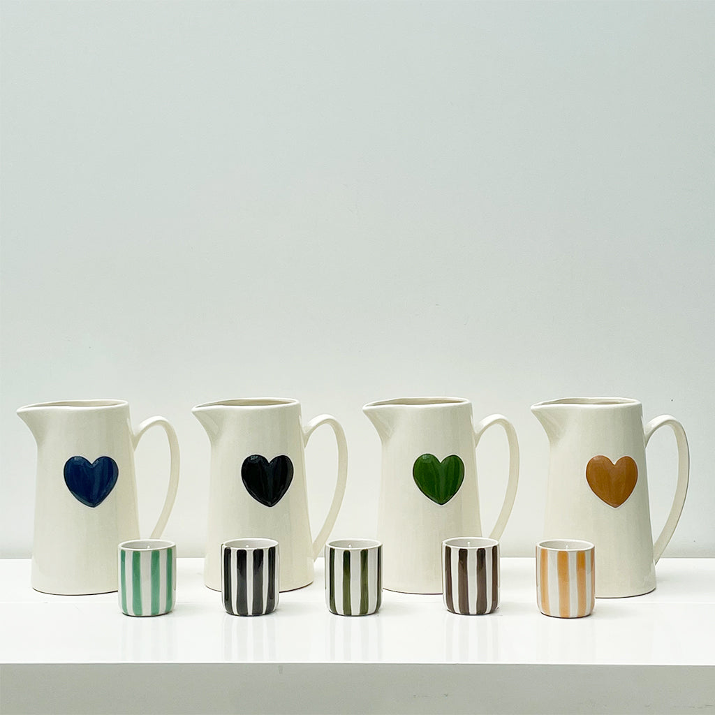 Petite bougie rayure vert