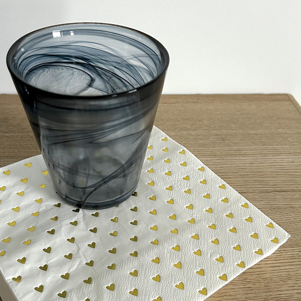 Serviettes en papier cœur doré x20