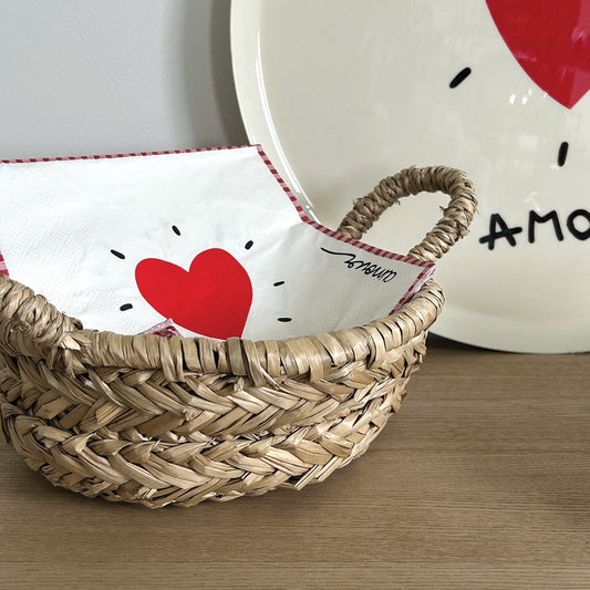 Serviettes en papier Cœurs rouges x20