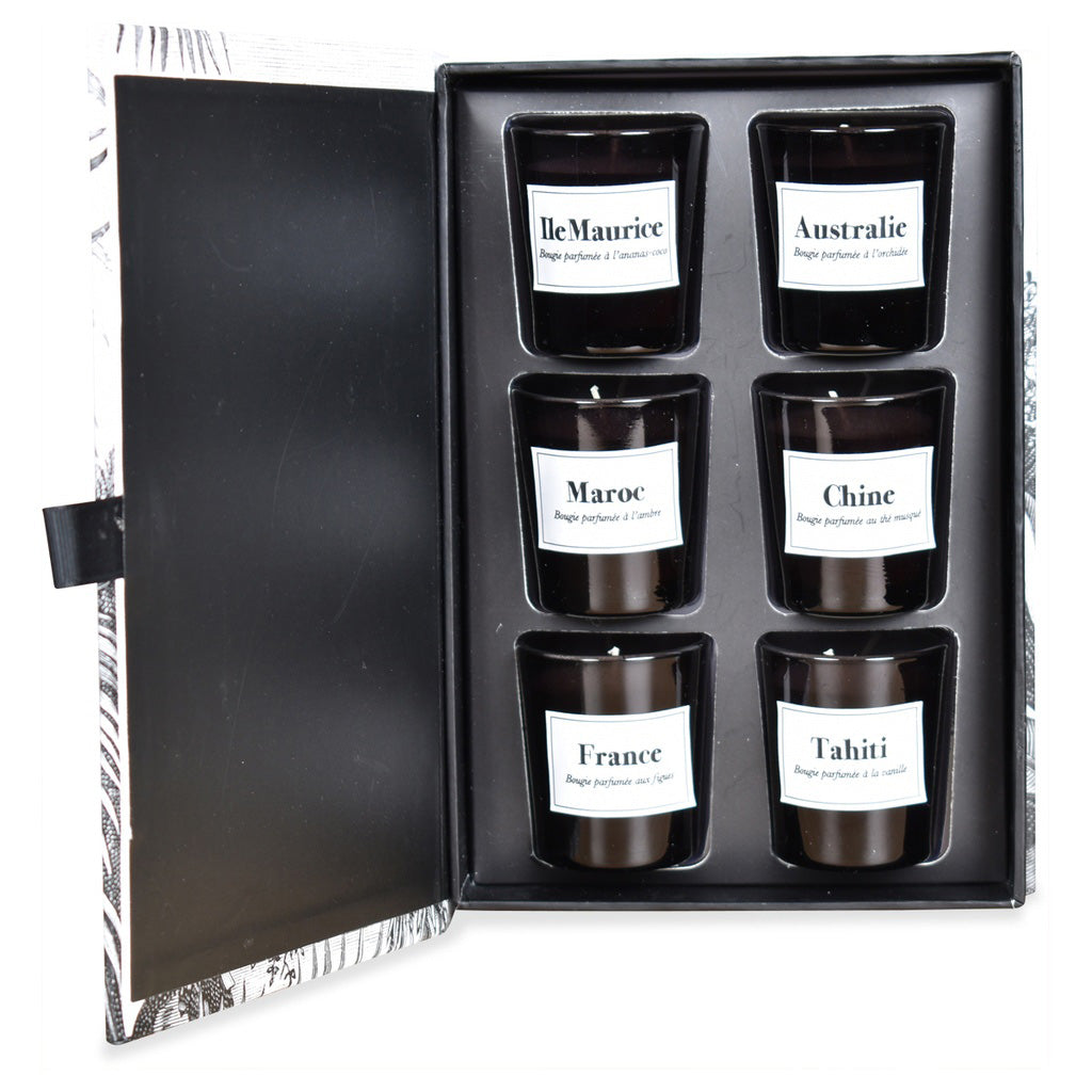 Coffret de 6 bougies Carnet de Voyage