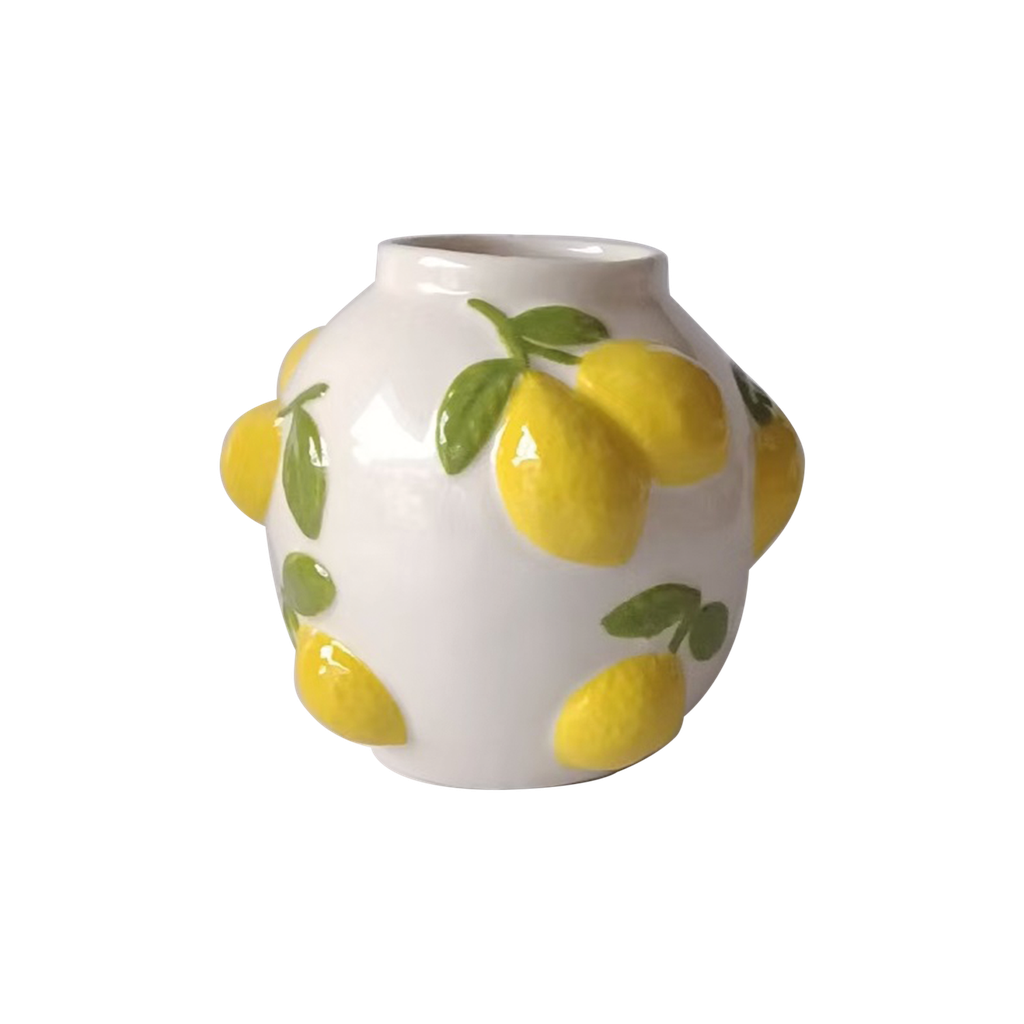 Vase ceramic boule citron