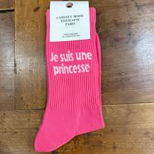 Chaussettes femme Je suis une princesse rose