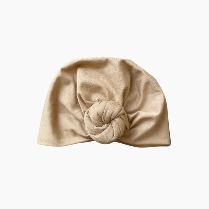 Turban noeud fleur en jersey uni