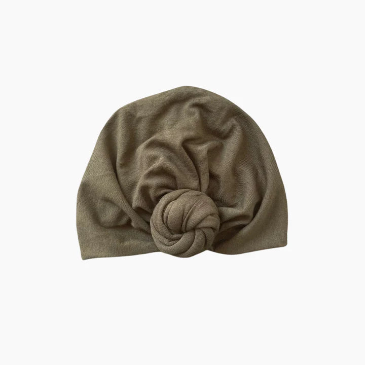 Turban noeud fleur en jersey uni